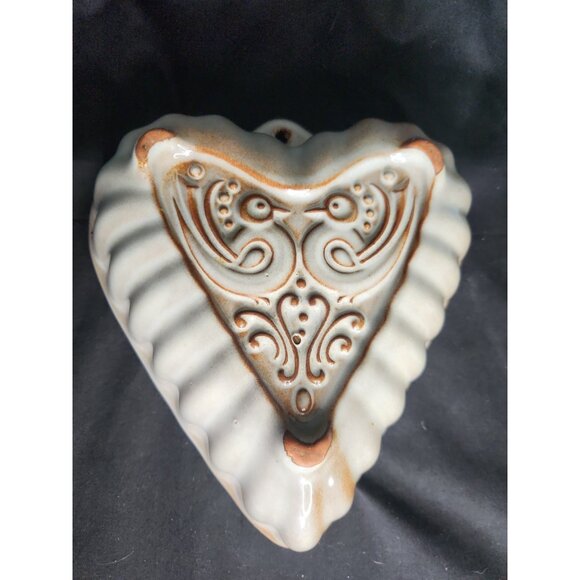 VTG West German Cerabac Redware Heart Shaped Pottery Mold Scheurich Keramik - Picture 2 of 10